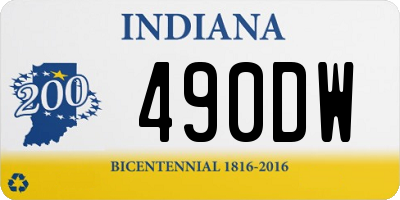 IN license plate 490DW