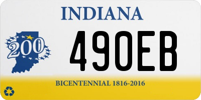 IN license plate 490EB