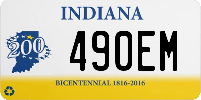 IN license plate 490EM