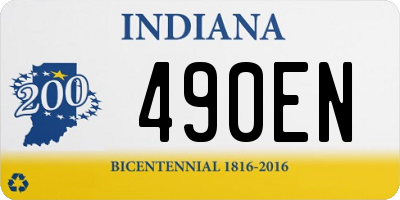 IN license plate 490EN