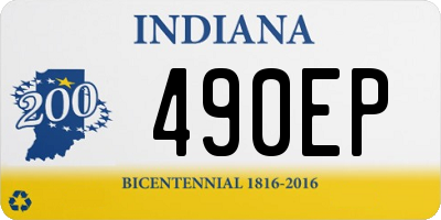 IN license plate 490EP