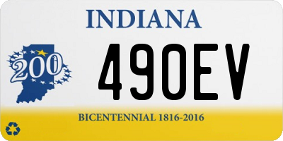 IN license plate 490EV