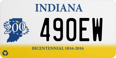 IN license plate 490EW