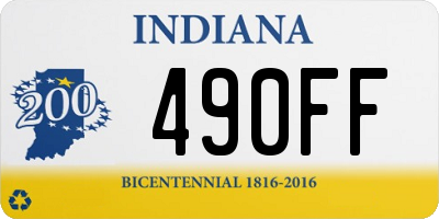 IN license plate 490FF