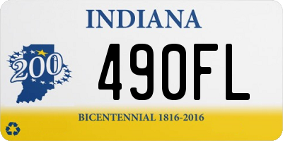 IN license plate 490FL