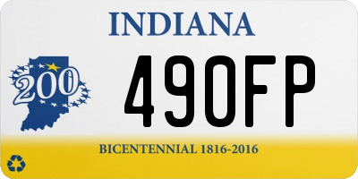 IN license plate 490FP