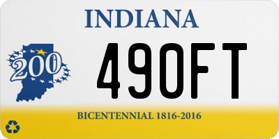 IN license plate 490FT