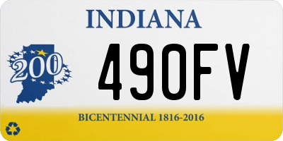 IN license plate 490FV