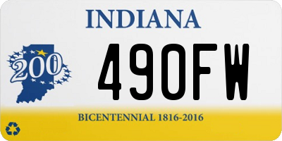 IN license plate 490FW