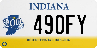 IN license plate 490FY