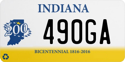 IN license plate 490GA