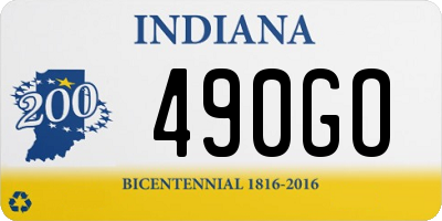 IN license plate 490GO