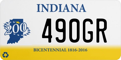 IN license plate 490GR