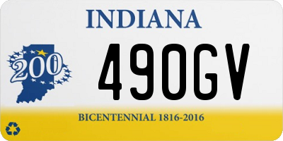 IN license plate 490GV