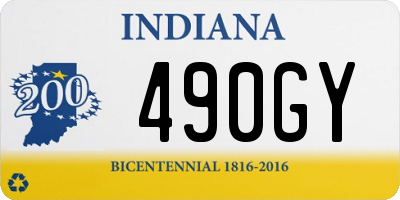 IN license plate 490GY