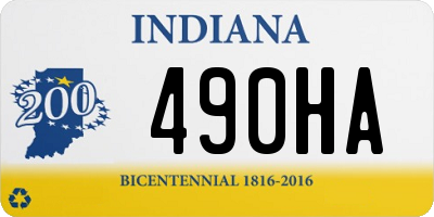 IN license plate 490HA