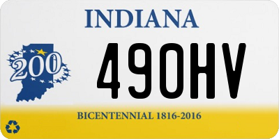 IN license plate 490HV