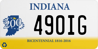 IN license plate 490IG