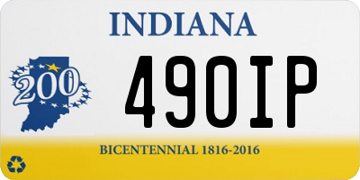 IN license plate 490IP