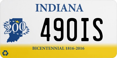 IN license plate 490IS