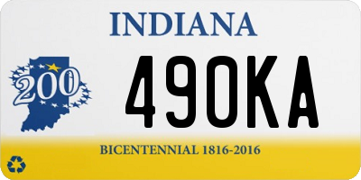 IN license plate 490KA