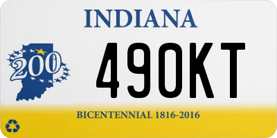 IN license plate 490KT