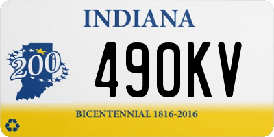 IN license plate 490KV