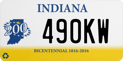 IN license plate 490KW