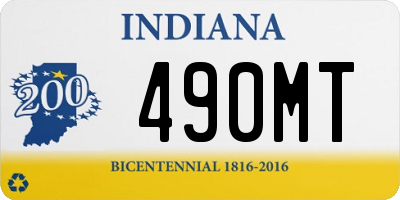 IN license plate 490MT