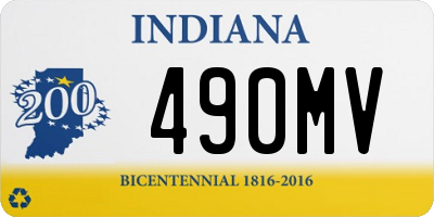 IN license plate 490MV