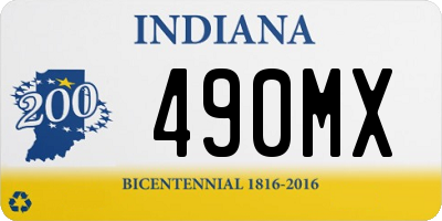 IN license plate 490MX