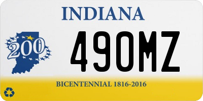 IN license plate 490MZ