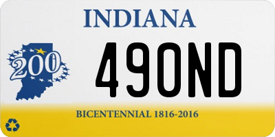 IN license plate 490ND