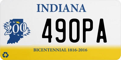 IN license plate 490PA