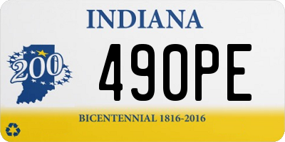 IN license plate 490PE