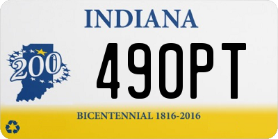 IN license plate 490PT