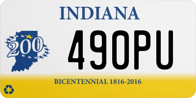 IN license plate 490PU