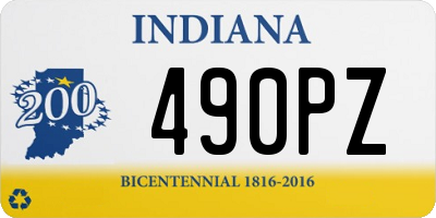 IN license plate 490PZ