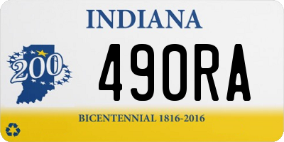 IN license plate 490RA