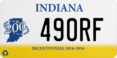 IN license plate 490RF