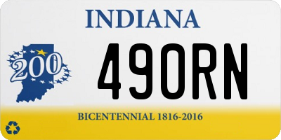 IN license plate 490RN