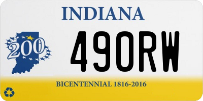 IN license plate 490RW