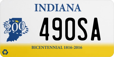 IN license plate 490SA