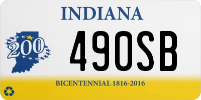 IN license plate 490SB