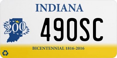 IN license plate 490SC