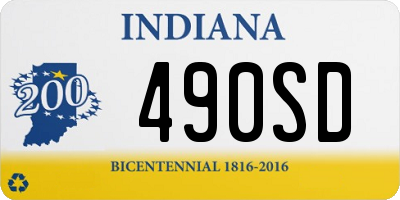 IN license plate 490SD