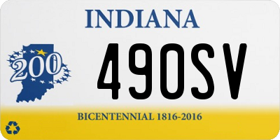 IN license plate 490SV