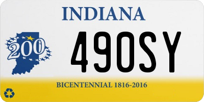 IN license plate 490SY