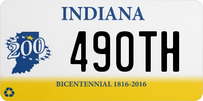 IN license plate 490TH