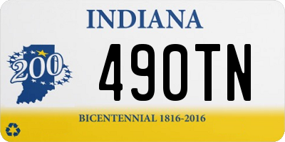 IN license plate 490TN